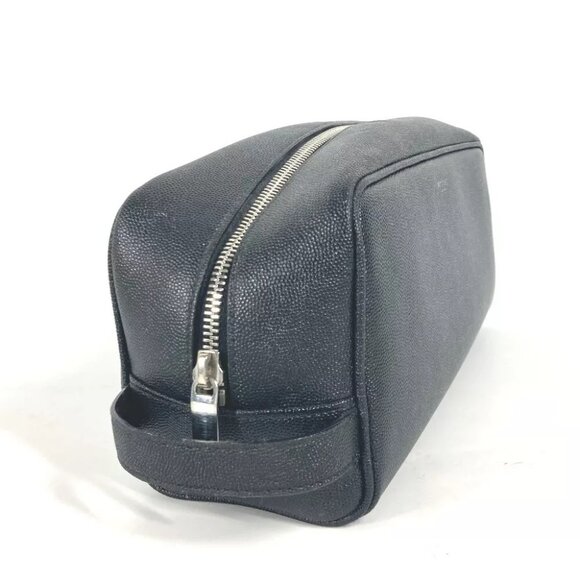 Auth SAINT LAURENT PARIS 609347 Logo with handle grooming case pouch bag - Picture 13 of 16